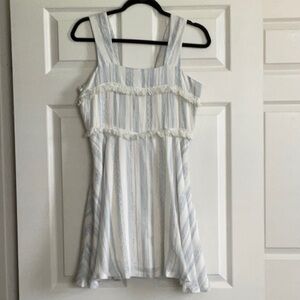 Women’s sun dress size M, white and blue